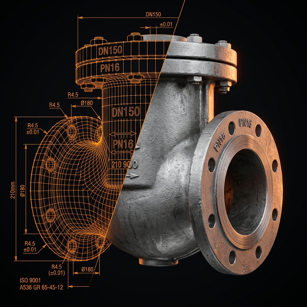 High Precision Gate Valve Casing Render